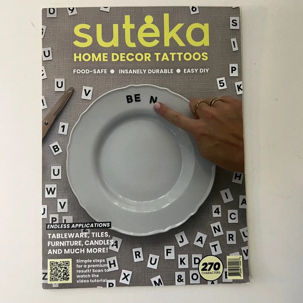 Suteka Home Decor Tattoos 270 per pack Black Small‎ Letters 0.2
